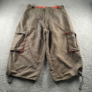 Vtg MAC Gear Pants Mens 36(34 Fits) Green Cargo Baggy Rave Cropped Techwear Flaw